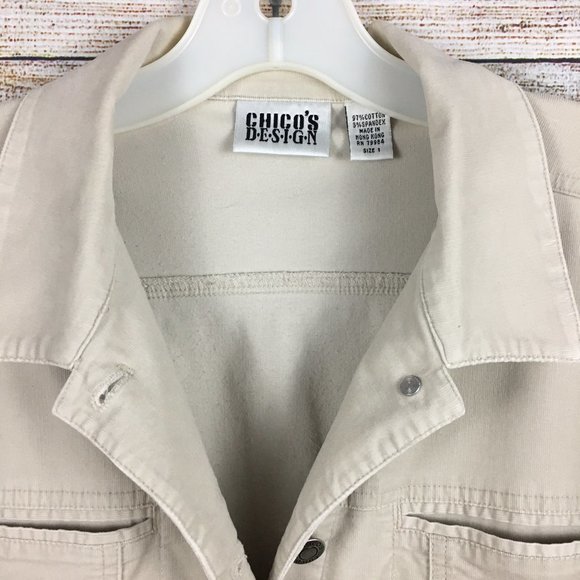 Chico's Tan Jacket Lightweight Corduroy Stretch Jacket Size 1 - Picture 3 of 12